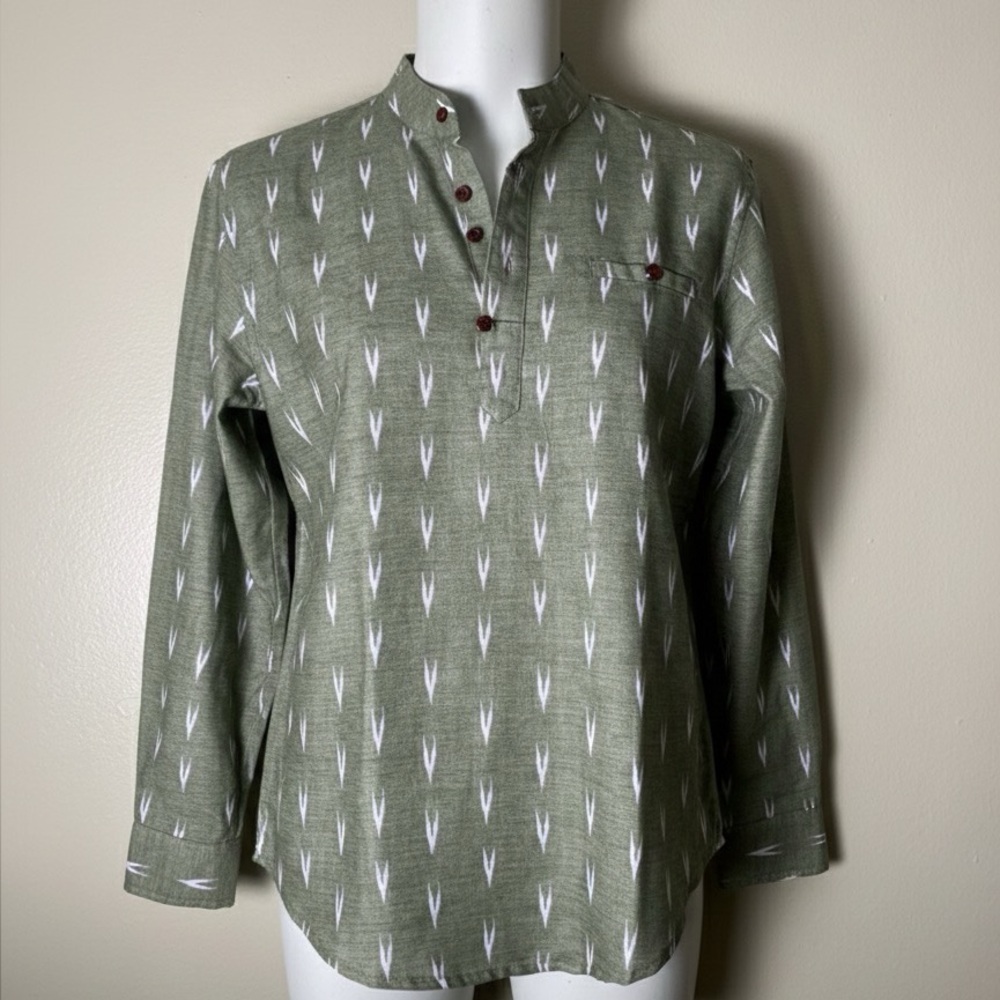Kiddu Green Patterned Long Sleeve Shirt